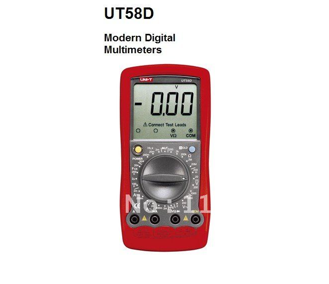 ,  Ƽ  AC DC  а  δϽ µ ׽  UT58D/Free shipping, Digital Multimeter AC DC Ohm Voltmeter Ammeter Inductance Temperature Tester Meter